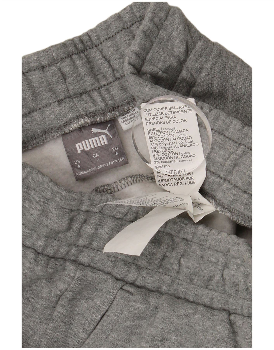 PUMA Pantalones de chándal para hombre Joggers Small Grey Cotton