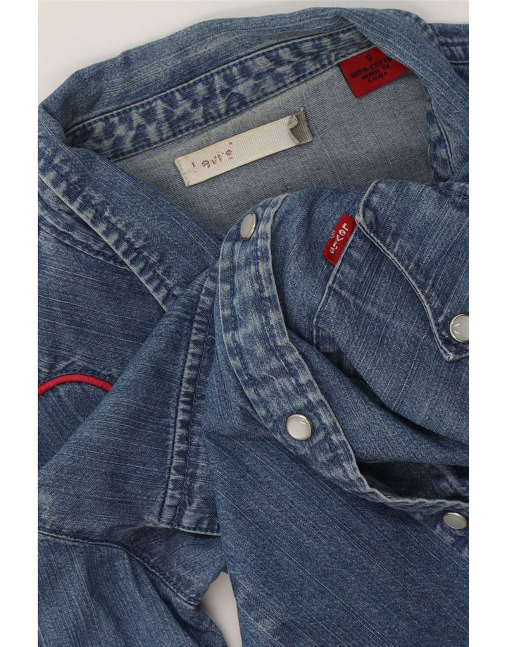 Levi's Camisa vaquera para mujer UK 10 Small Blue Cotton