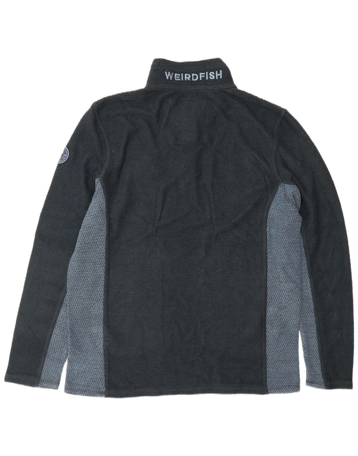 WEIRD FISH Sudadera con cuello y cremallera para hombre Jersey XL Azul marino Colorblock