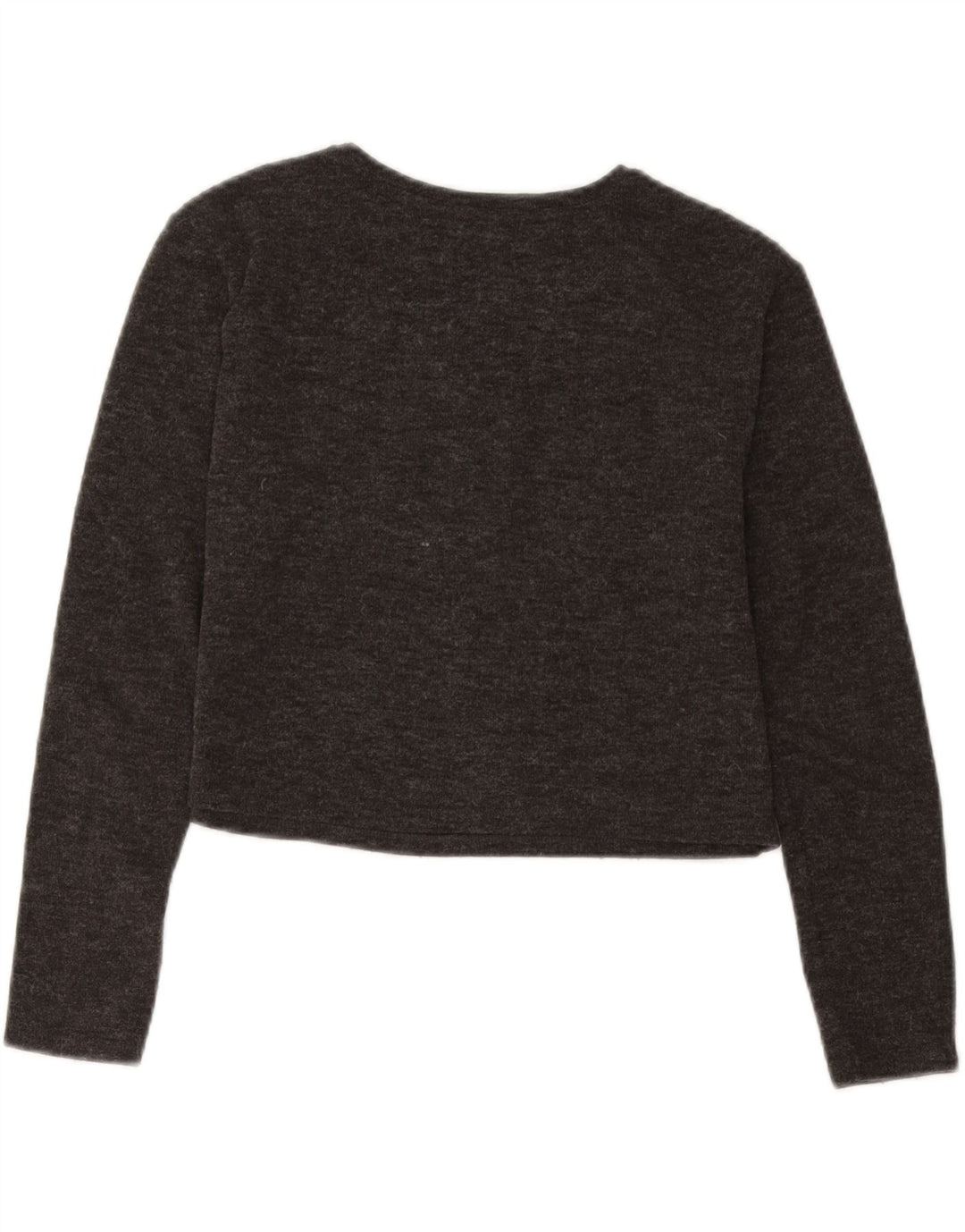 Zara Mujer Crop Graphic Top Manga Larga UK 10 Small Gris