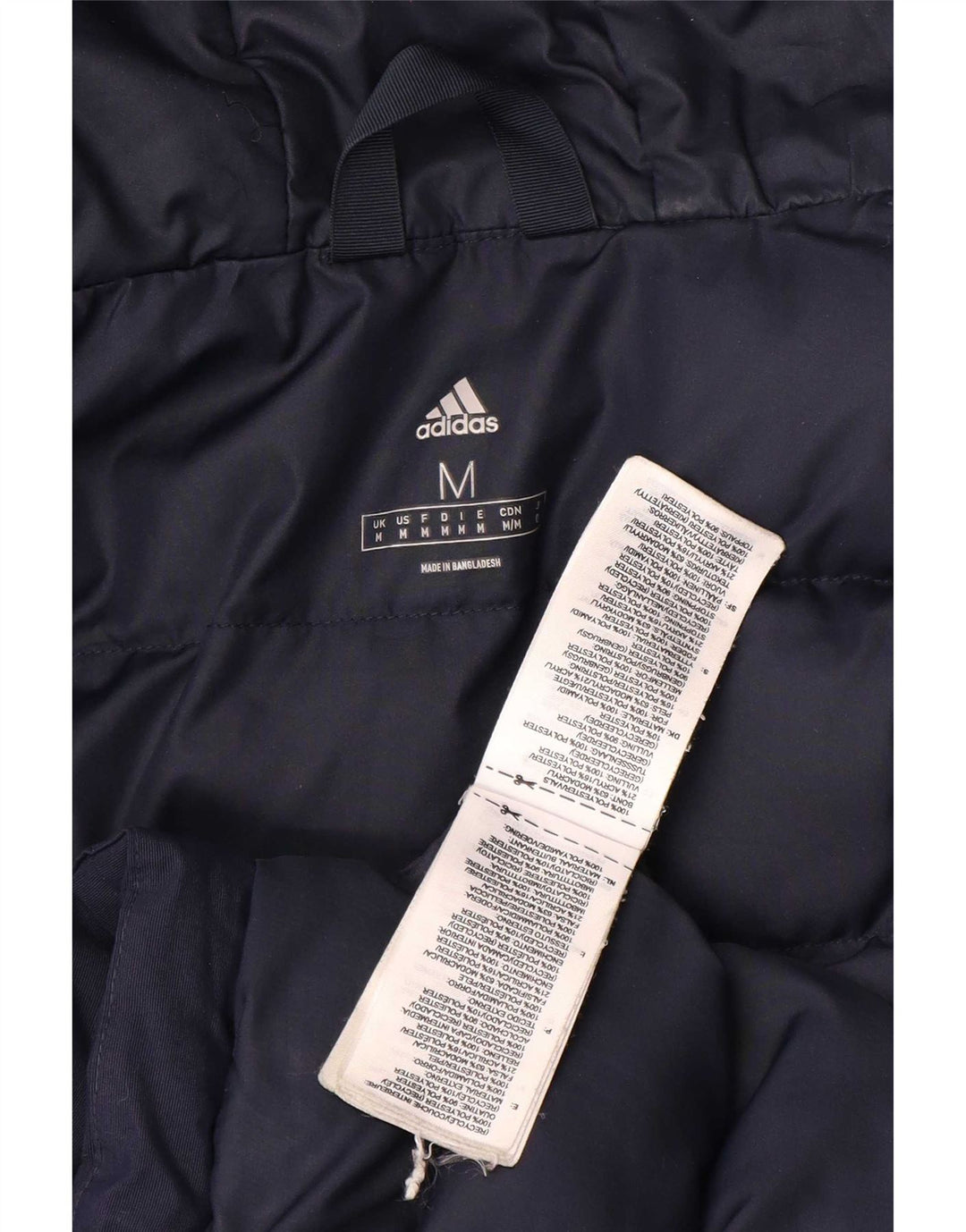 Adidas Chaqueta cortavientos con capucha para hombre UK 38 Medium Azul marino Poliamida