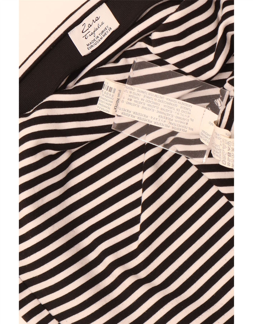 Zara Mujer Trafaluc Minifalda Mediana W28 Poliéster A Rayas Negro