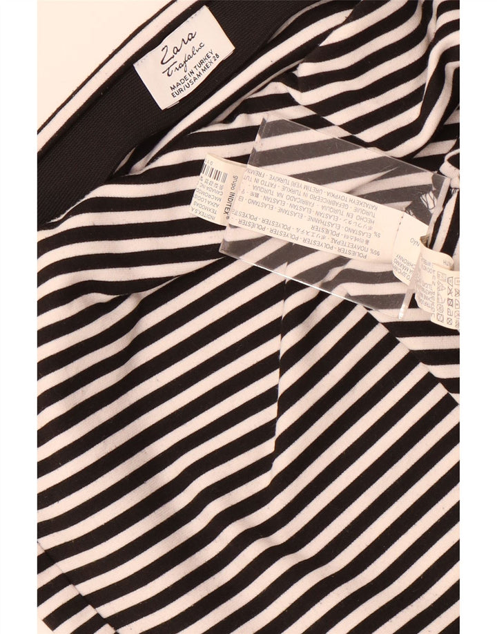 Zara Mujer Trafaluc Minifalda Mediana W28 Poliéster A Rayas Negro