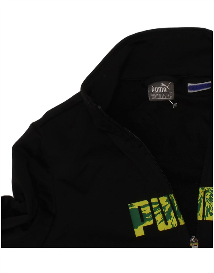 Puma Boys Graphic Chándal Top Chaqueta 7-8 Años Negro Colorblock