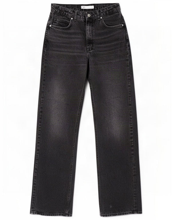 Zara Jeans rectos para mujer EU 38 Small W28 L31 Black