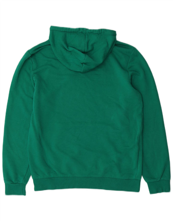 PUMA Jersey con capucha gráfica para hombre, color verde medio