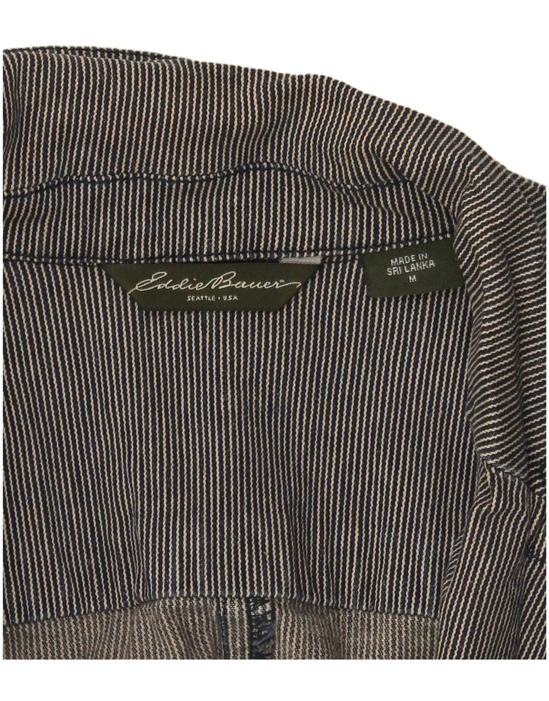 EDDIE BAUER Chaqueta tipo blazer de 2 botones para mujer Reino Unido 12 Gris medio Rayas diplomáticas