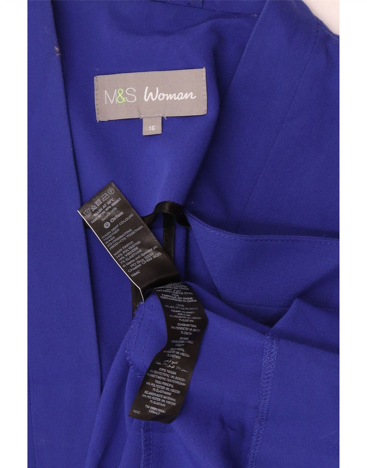 Marks & Spencer Chaqueta tipo blazer abierta para mujer UK 46 Poliéster azul grande