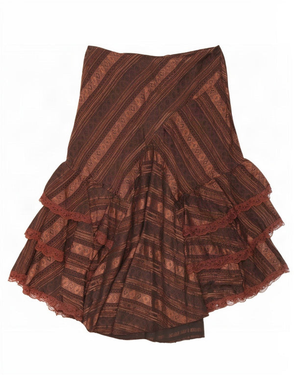 Zorbe Falda asimétrica con gradas para mujer EU 38 Medium W30 Marrón a rayas