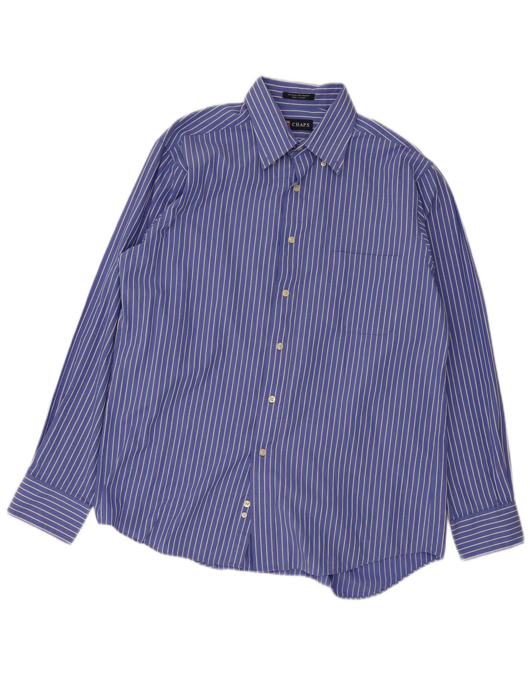 Chaps Camisa para hombre talla 16 Algodón a rayas azul grande