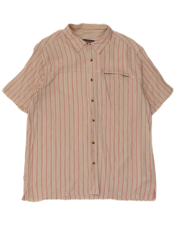 Camisa de manga corta para hombre Mountain Warehouse XL de algodón a rayas en blanco roto