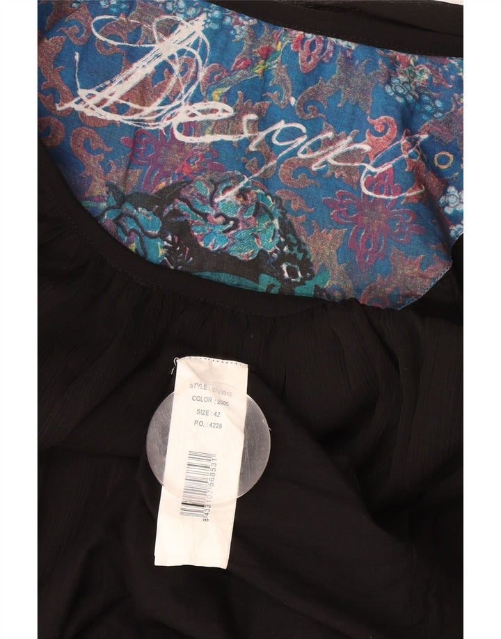 Vestido recto Desigual para mujer EU 42 Poliéster con estampado animal negro grande