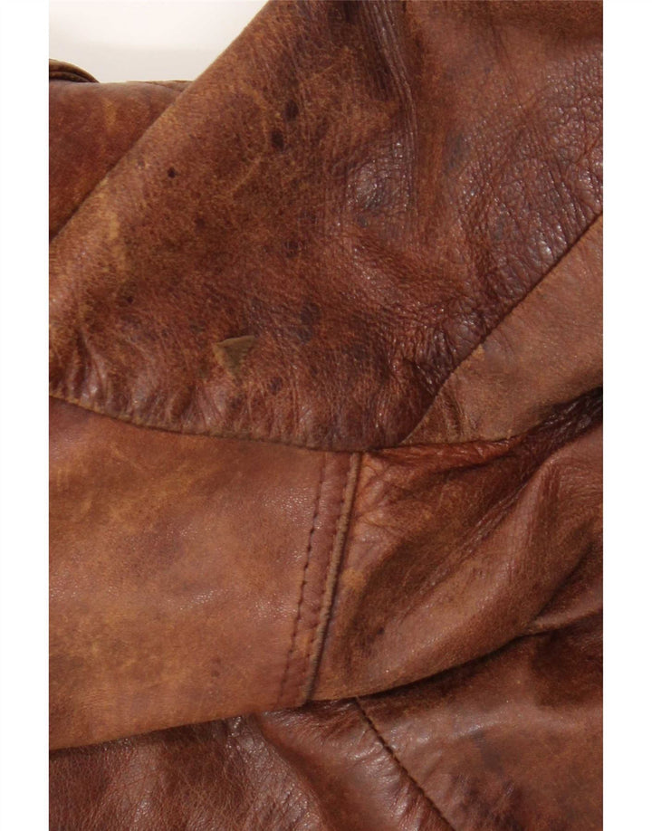Chaqueta de cuero vintage para hombre Reino Unido 38 Marrón medio