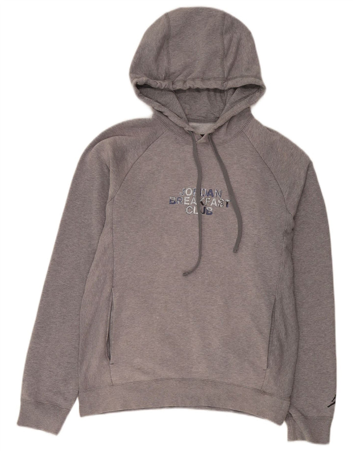 Jordan - Sudadera con capucha para hombre, diseño gráfico, talla pequeña, algodón gris