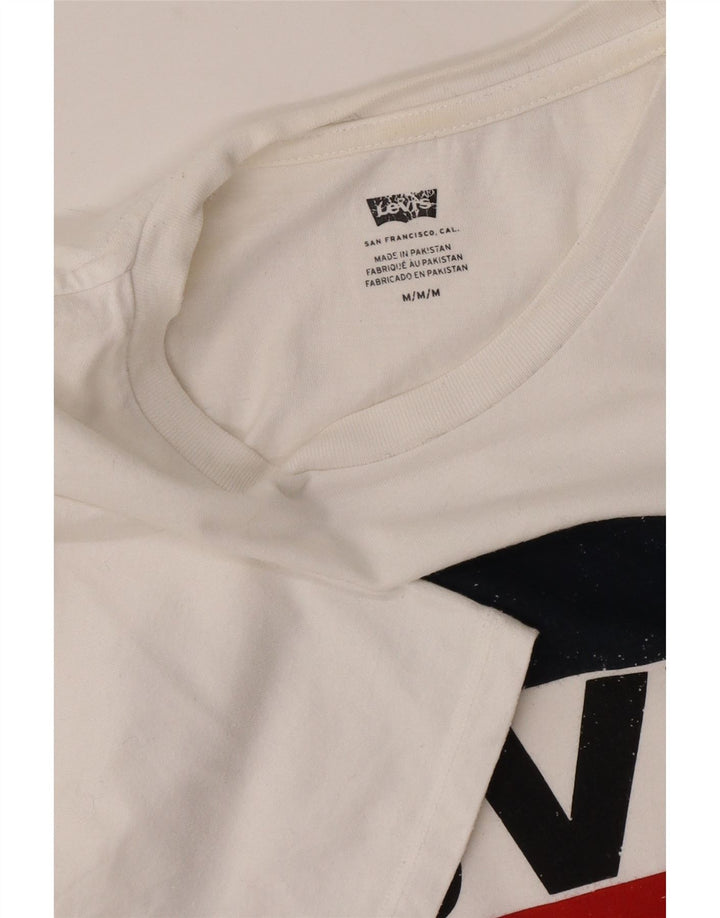 Levi's Hombre Camiseta Gráfica Top Medio Blanco