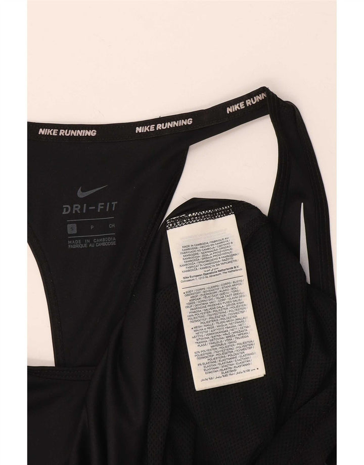 Nike Mujer Dri Fit Chaleco Top UK 10 Pequeño Poliéster Negro