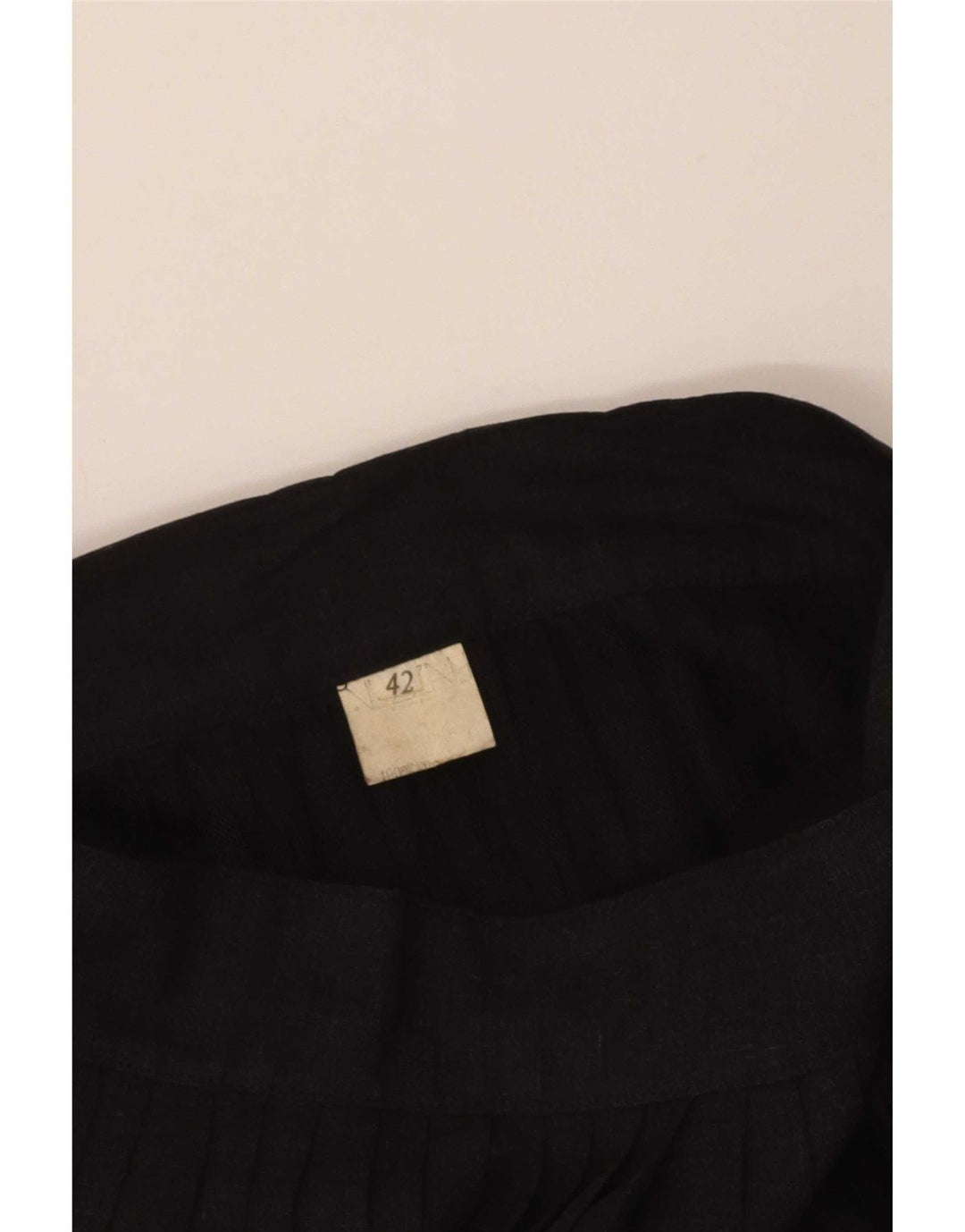 Falda plisada vintage para mujer IT 42 Mediana W26 Negro