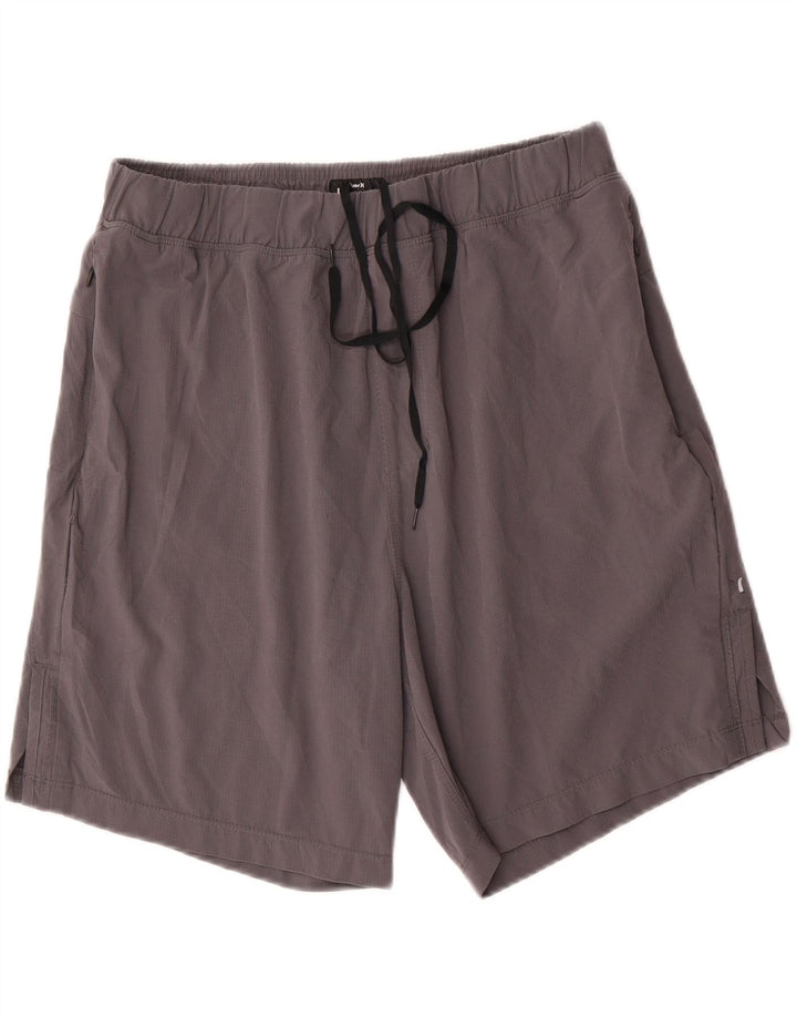 HURLEY Pantalones cortos deportivos para hombre poliéster gris grande