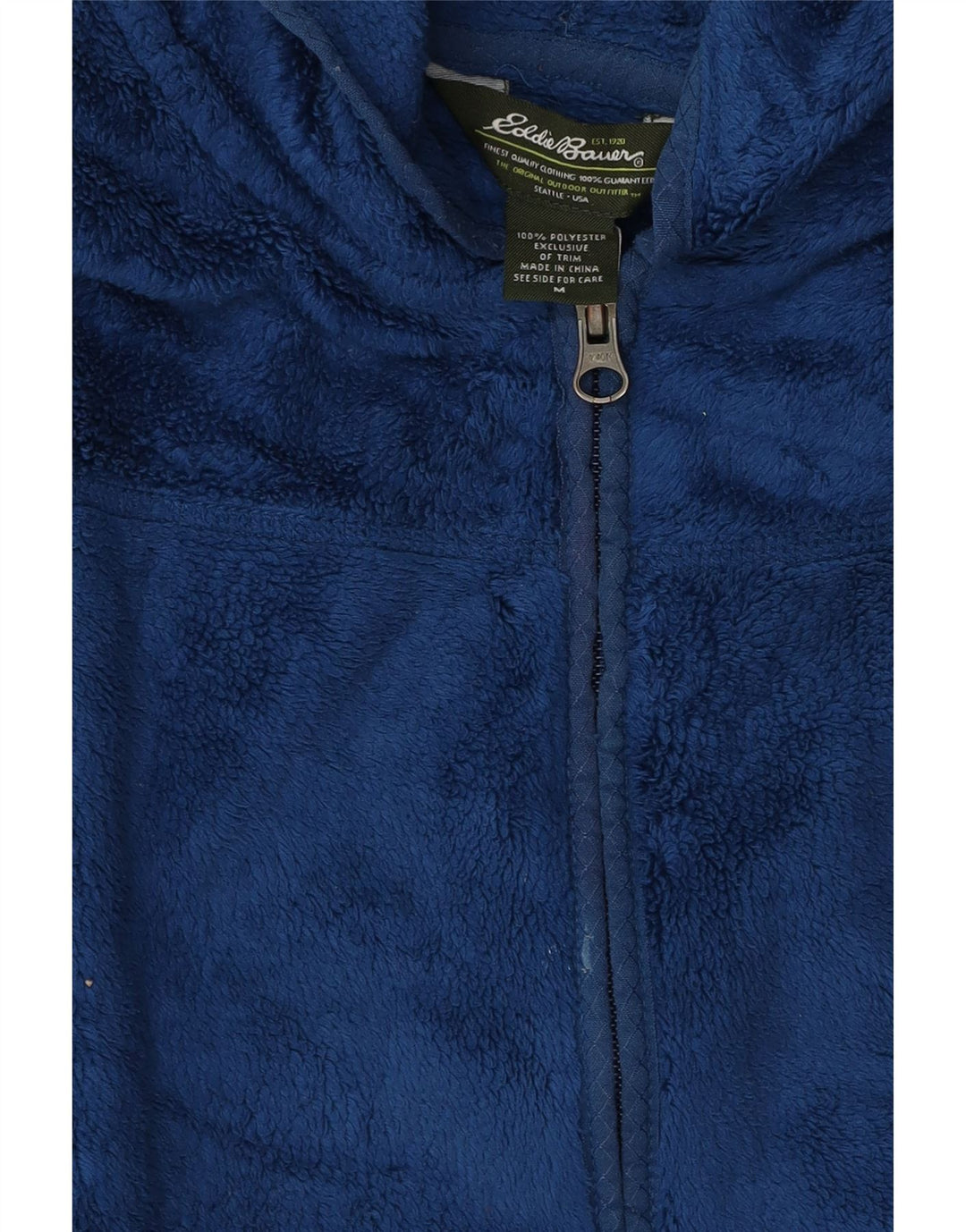 Eddie Bauer Chaqueta polar con capucha para mujer UK 14 Poliéster azul medio