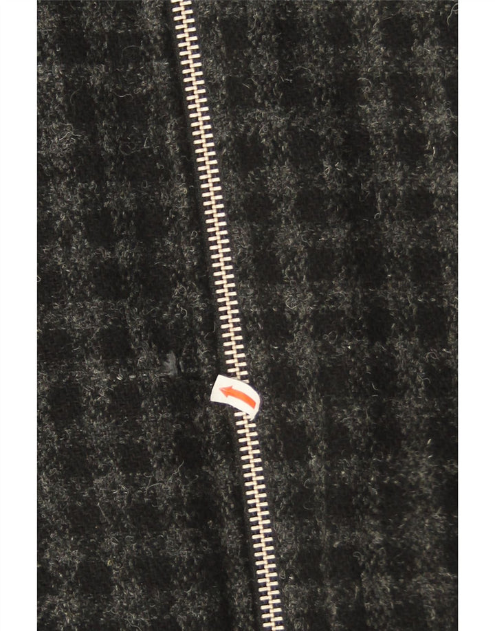 All Saints Chaqueta bomber para hombre UK 40 Large Grey Check Wool