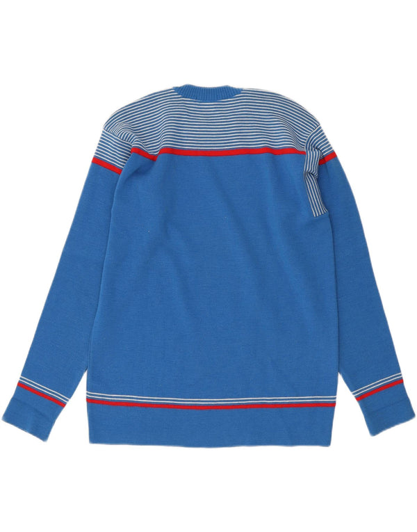 Sportful Jersey De Cuello Redondo Para Hombre IT 48 Small Azul De Lana Virgen A Rayas