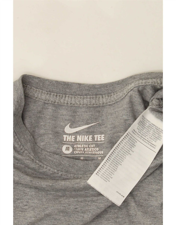 Nike Camiseta con gráfico de corte atlético para hombre Top de algodón gris medio