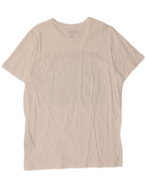 Jack & Jones Camiseta con gráfico de ajuste regular para hombre Top grande de algodón blanco