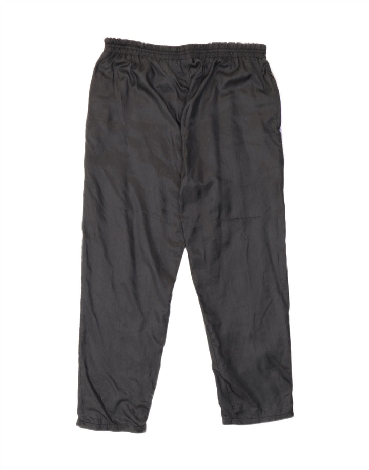 Vintage Hombre Chándal Pantalones Joggers Medio Negro Colorblock Poliamida