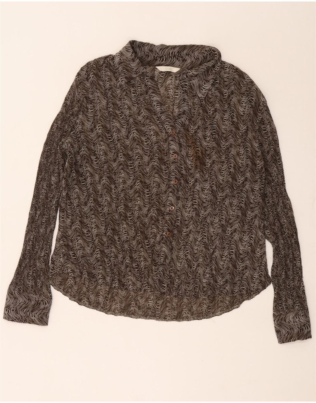 Marks & Spencer Blusa para mujer UK 40 XL Poliéster geométrico marrón