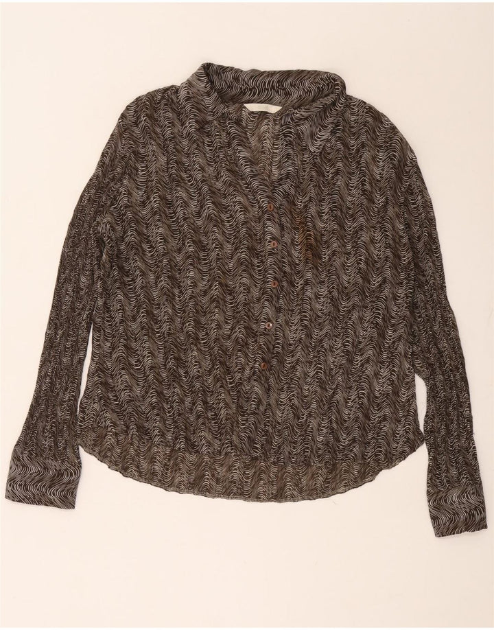 Marks & Spencer Blusa para mujer UK 40 XL Poliéster geométrico marrón