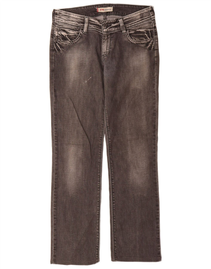 Levi's Vaqueros Rectos 570 Para Mujer W32 L34 Algodón Gris