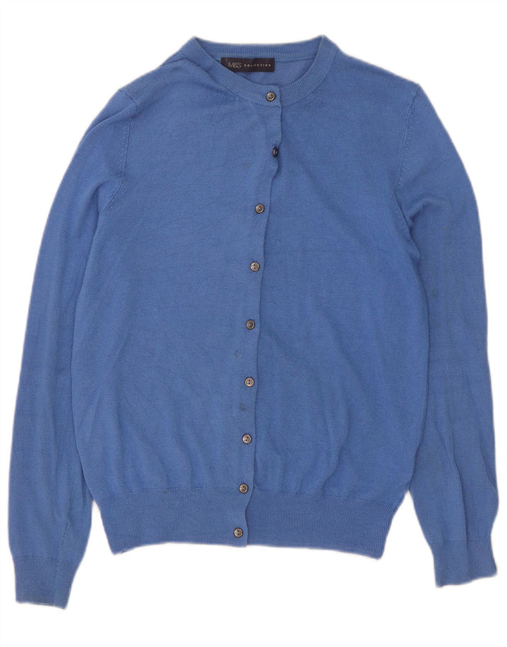 Marks & Spencer - Cárdigan para mujer, talla 40, viscosa azul medio
