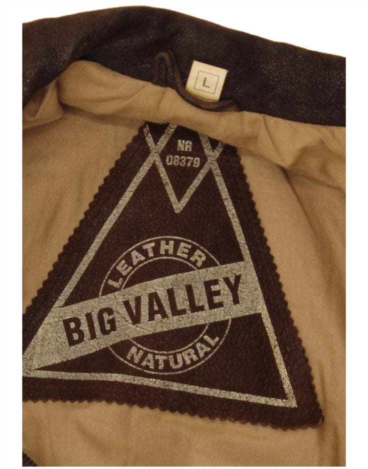 VINTAGE Chaqueta de cuero para hombre Reino Unido 40 Cuero marrón grande