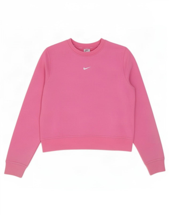 Nike Dri Fit - Sudadera extragrande para mujer, talla 10, poliéster rosa pequeño