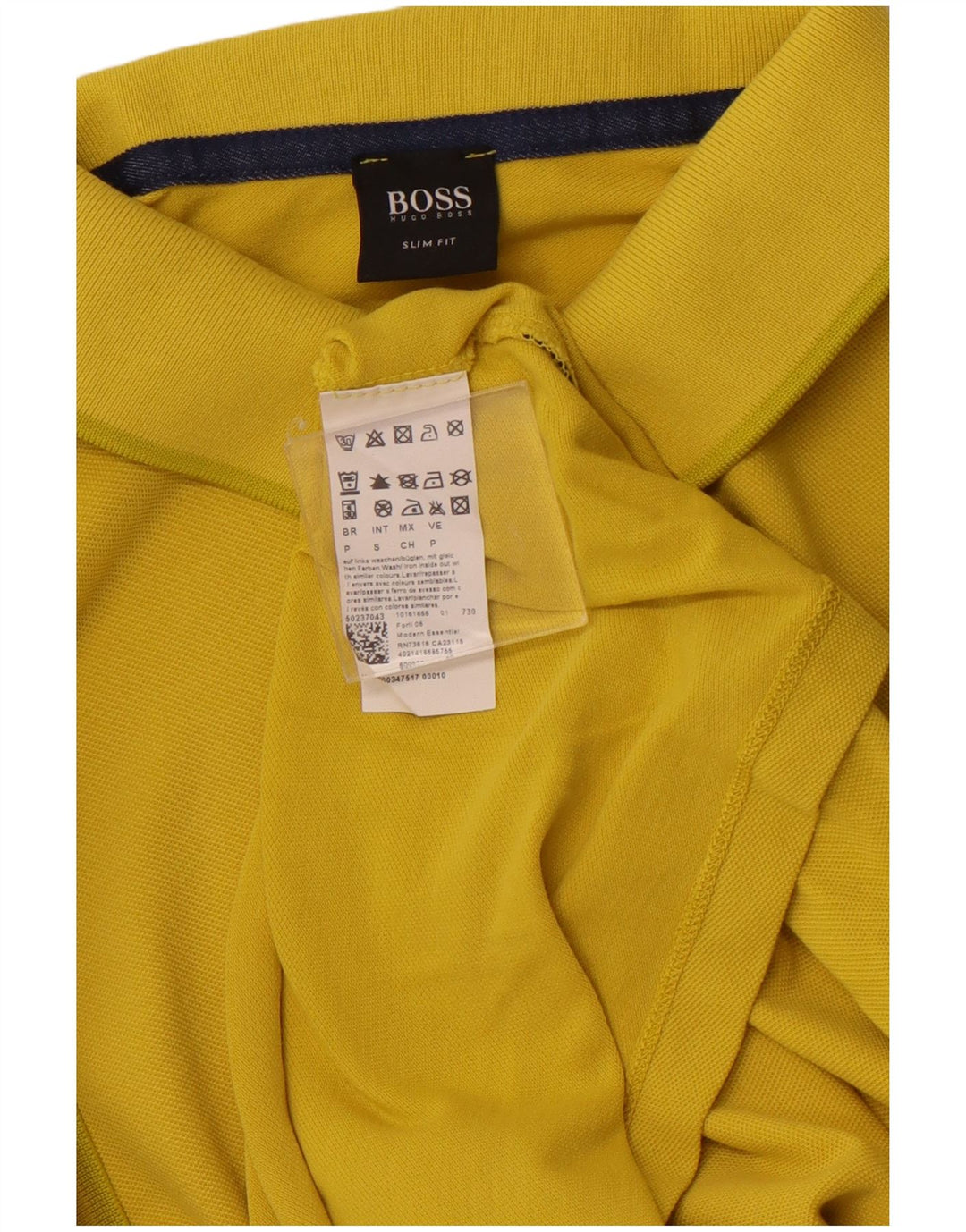 Polo HUGO BOSS Hombre Slim Fit Algodón Amarillo Pequeño
