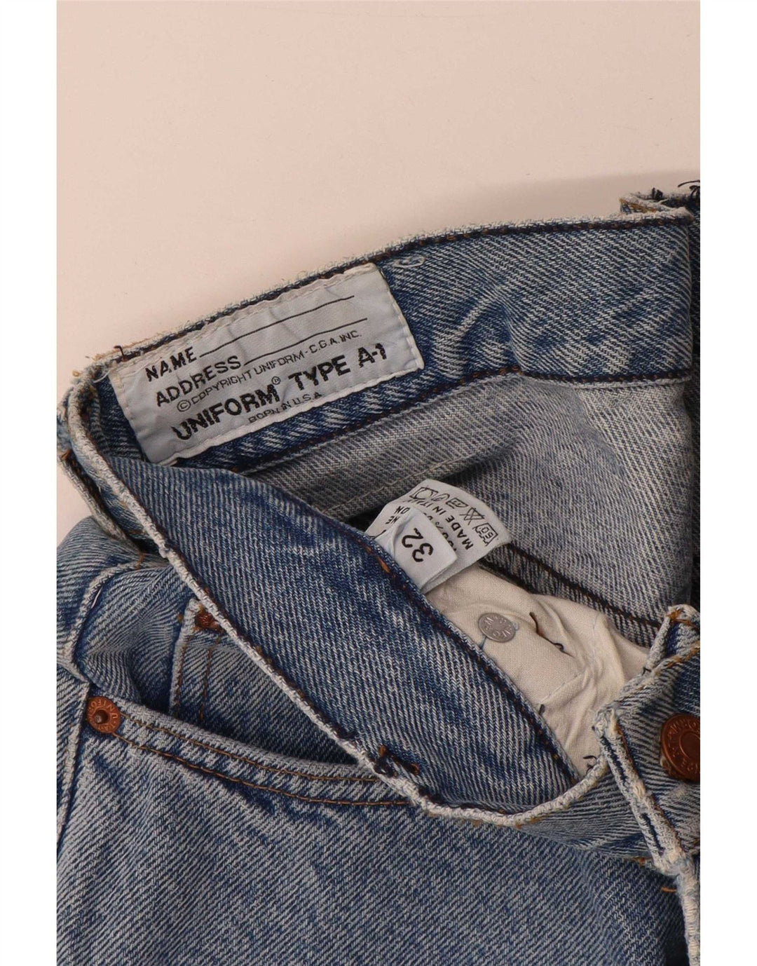 Vaqueros cónicos uniformes para hombre W32 L28 Algodón azul