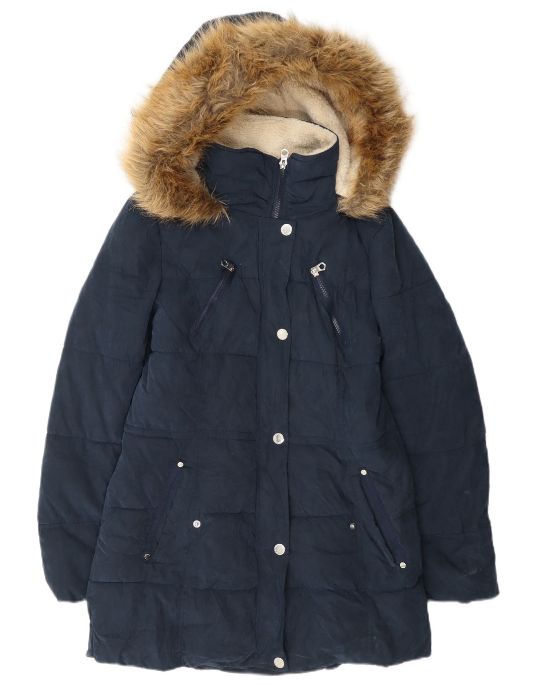 Nautica Chaqueta acolchada con capucha para mujer UK 40 Mediana Azul marino Poliéster