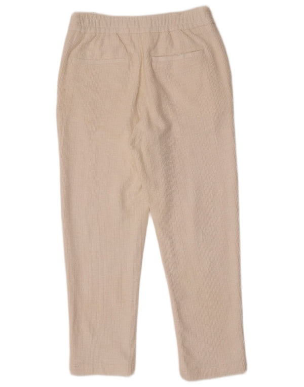 Zara Mens Slim Chino Pantalones Pequeño W30 L26 Algodón Blanco