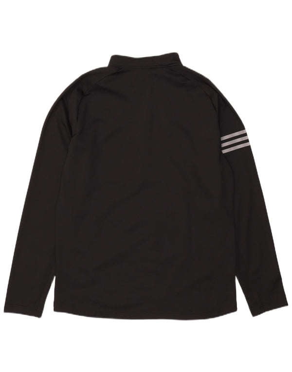 Adidas Hombre Zip Neck Pullover Chándal Top Medium Negro Colorblock