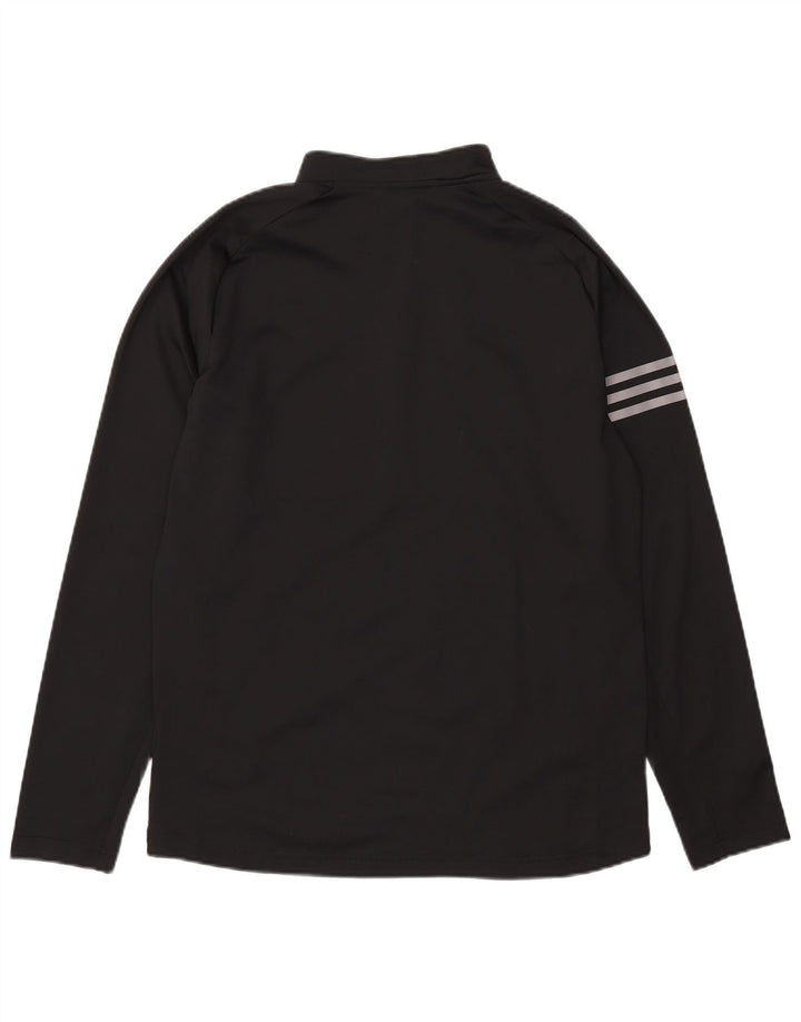 Adidas Hombre Zip Neck Pullover Chándal Top Medium Negro Colorblock
