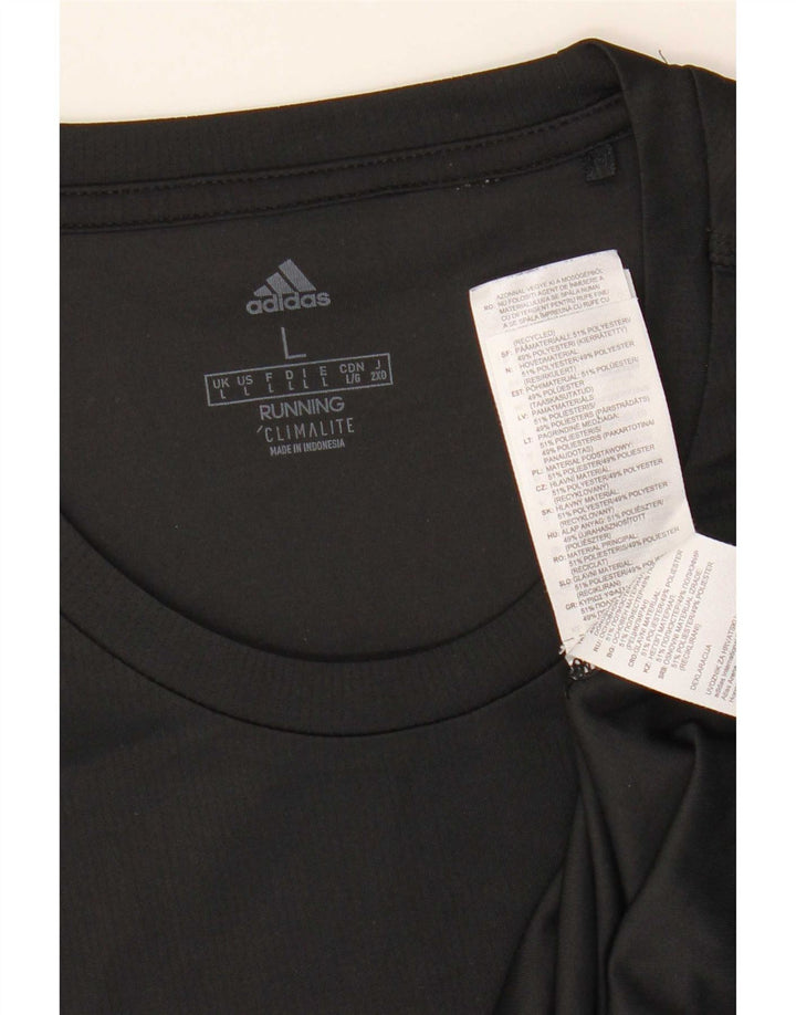 Adidas Mens Climalite Camiseta Top Grande Poliéster Negro