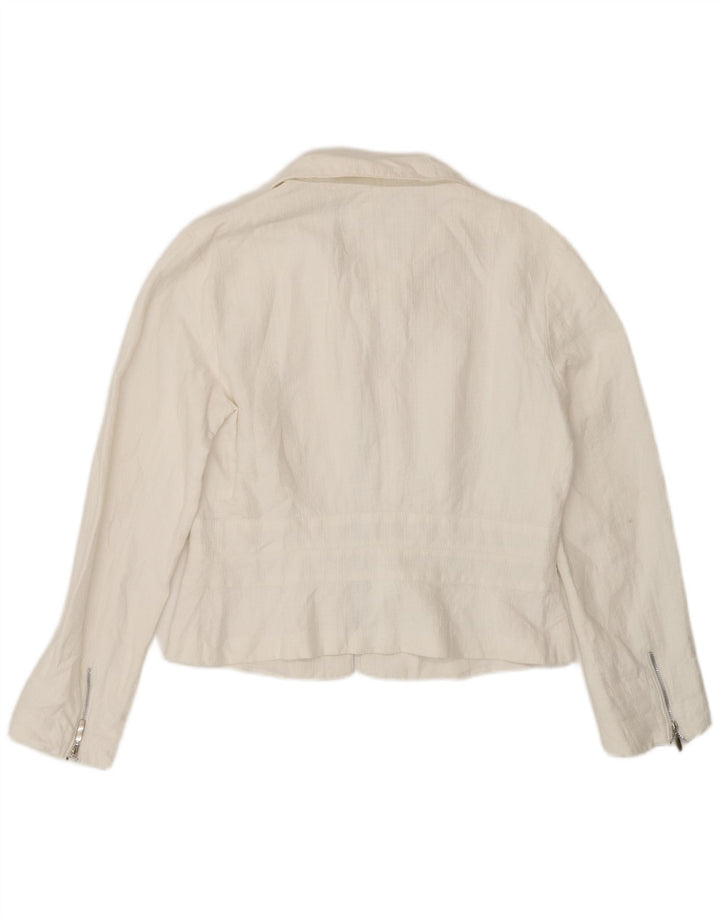 Penny Black - Chaqueta tipo blazer con cremallera completa para mujer, talla 40, talla mediana, color blanco