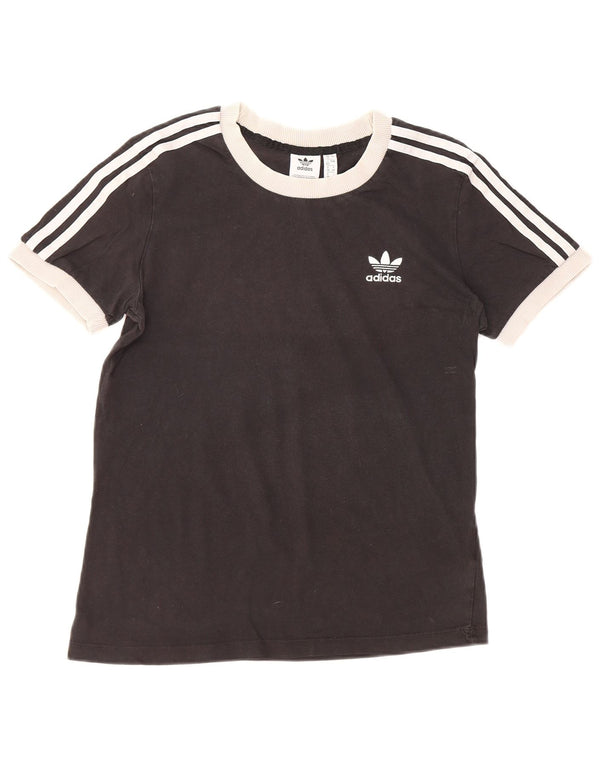 ADIDAS Camiseta para mujer Top UK 12 Mediano Negro Algodón