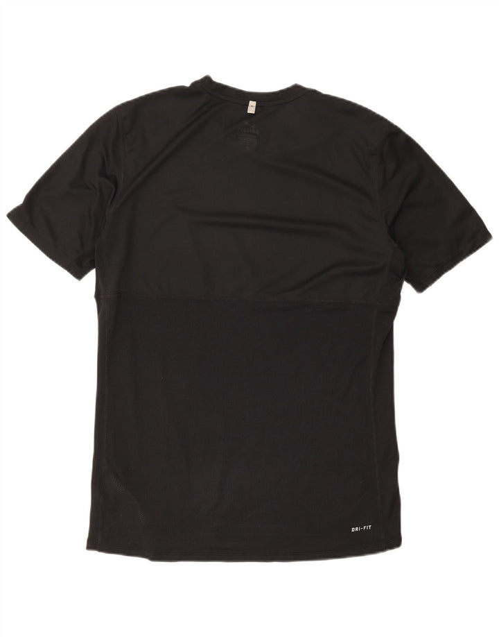 Camiseta Nike Dri Fit para hombre Top deportivo de poliéster negro mediano