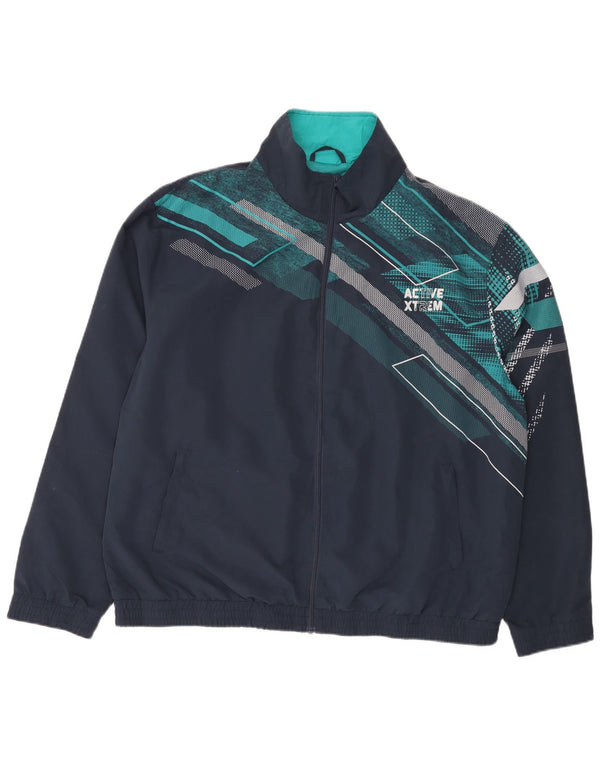 Atlas For Men Chándal para hombre Chaqueta superior XL Azul marino Geométrico Poliéster
