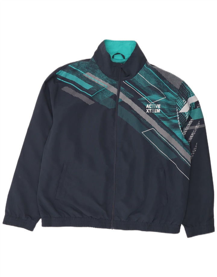 Atlas For Men Chándal para hombre Chaqueta superior XL Azul marino Geométrico Poliéster