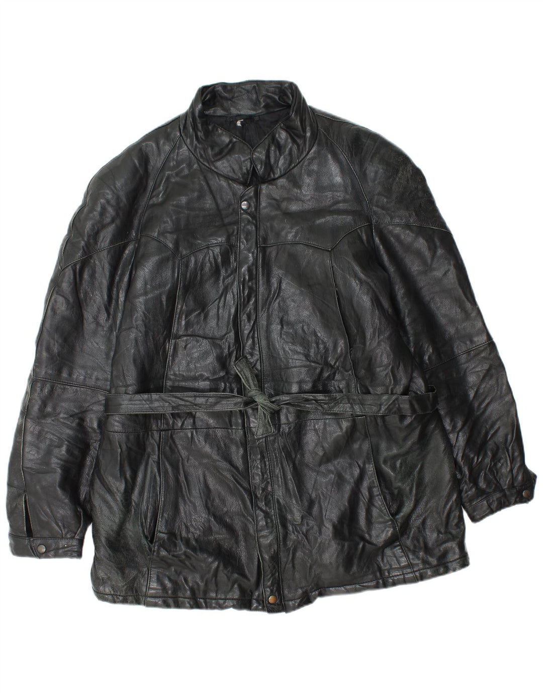 Vintage hombres chaqueta de cuero Reino Unido 38 medio negro