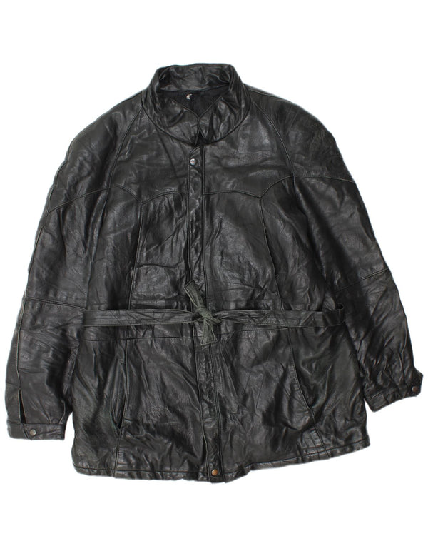 Vintage hombres chaqueta de cuero Reino Unido 38 medio negro