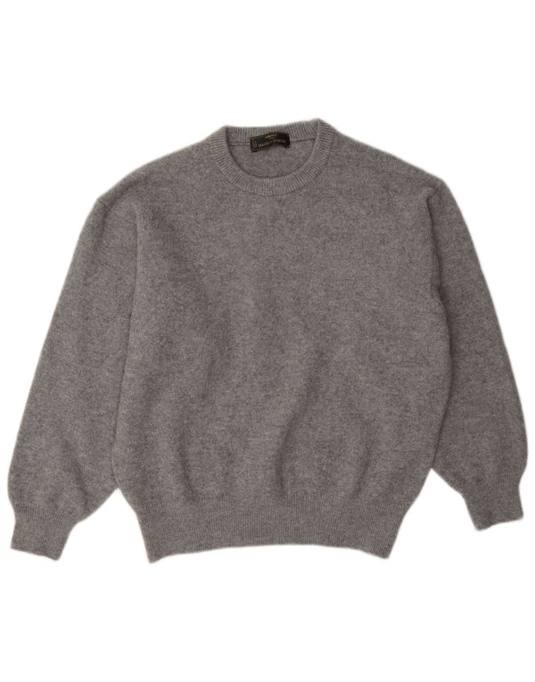 Marks & Spencer Jersey de cuello redondo para hombre de lana gris medio