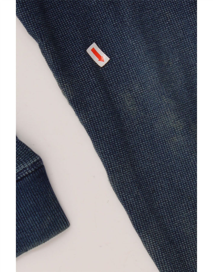 FAT FACE Suéter con capucha y cremallera para hombre Algodón azul marino mediano